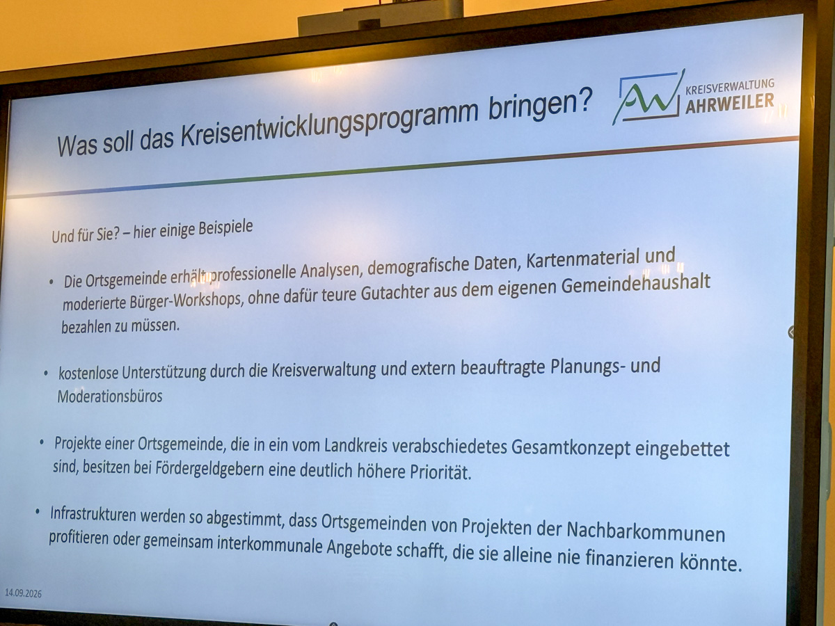 Die FWG hat ein neues Kreisentwicklungsprogramm initiiert, welche viele Vorteile für die Ortsgemeinden beinhaltet.